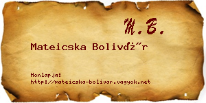 Mateicska Bolivár névjegykártya